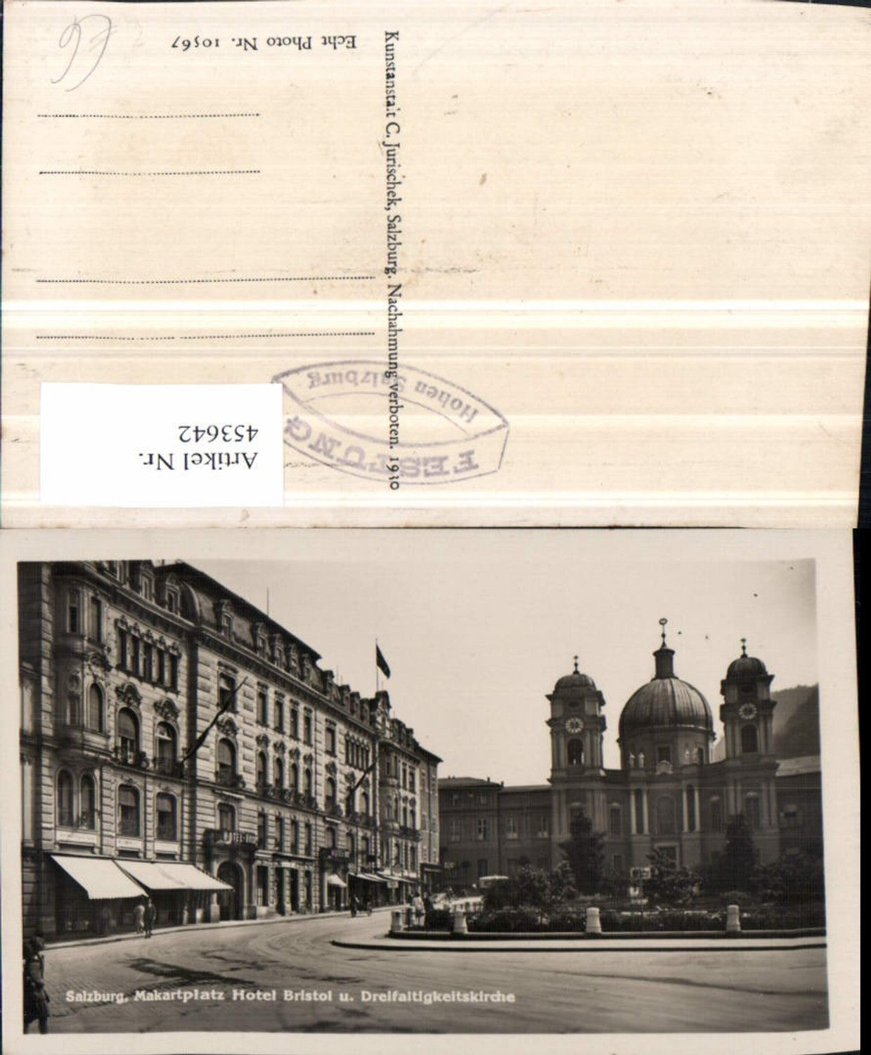 453642,Salzburg Markartplatz Hotel Bristol u. Dreifaltigkeitskirche Kirche