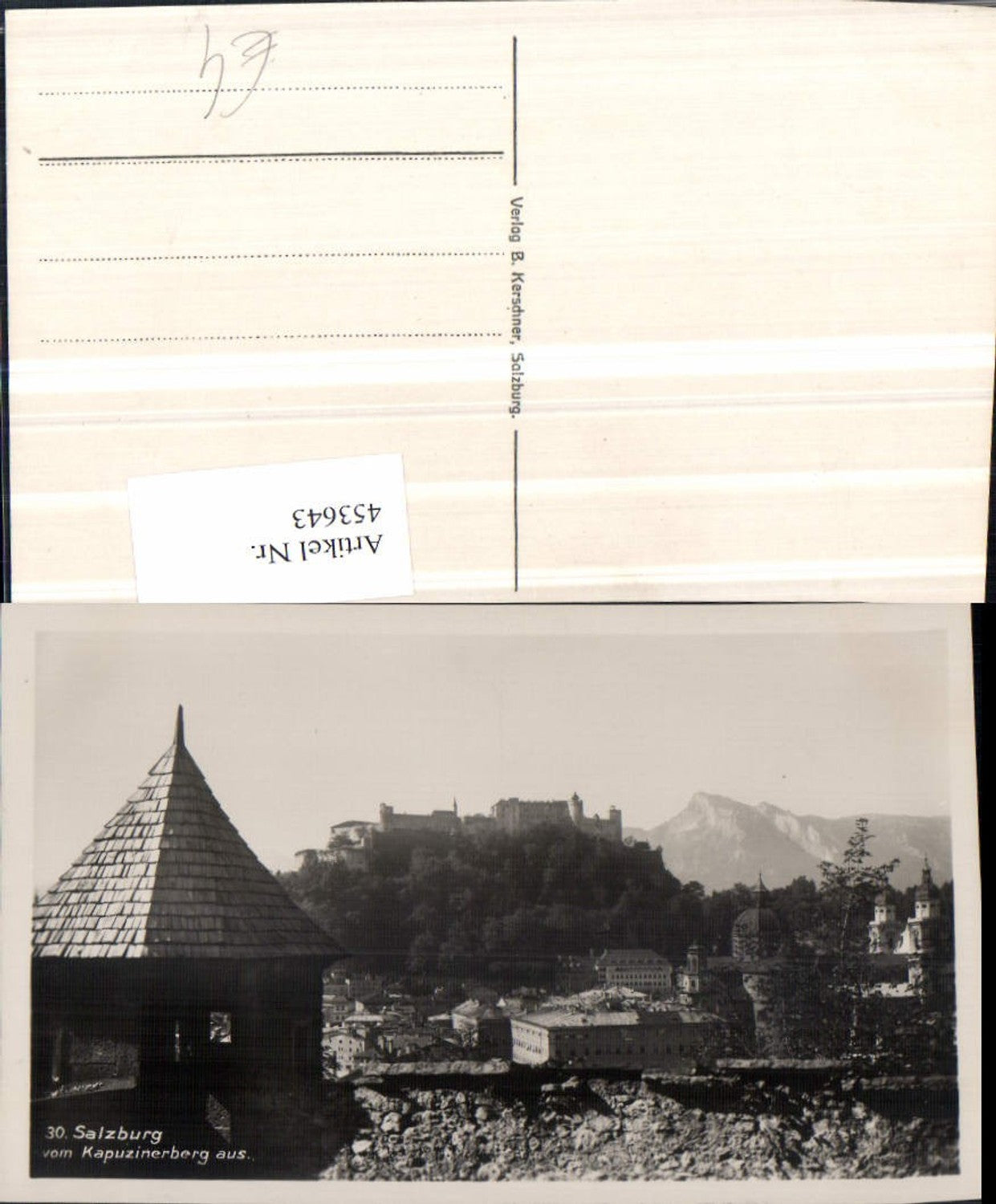 453643,Salzburg Teilansicht m. Festung vom Kapuzinerberg