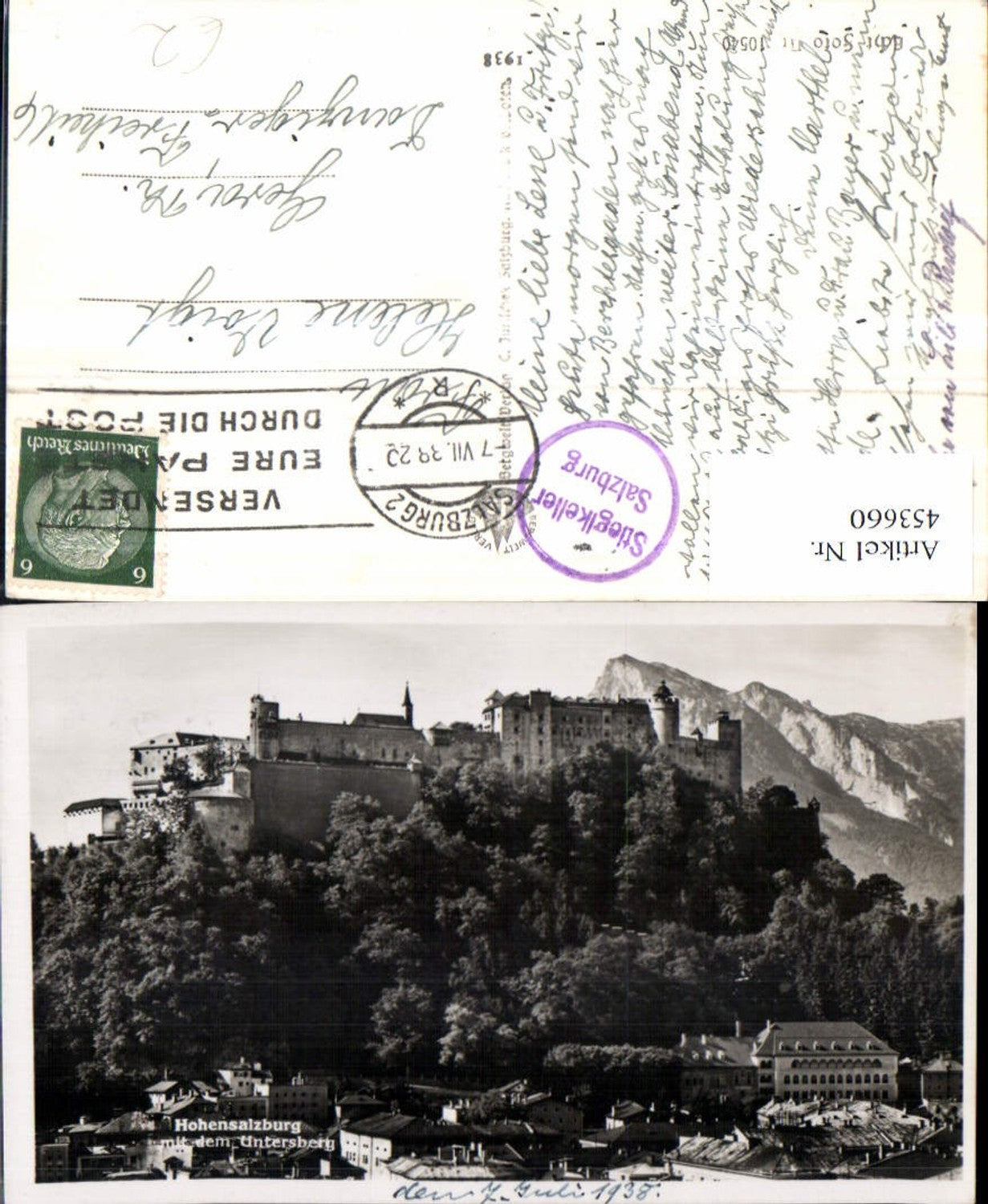 453660,Salzburg Festung Hohensalzburg m. Untersberg Bergkulisse