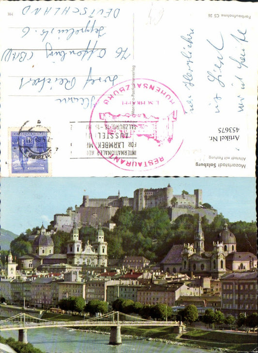 453675,Salzburg Teilansicht Brücke m. Festung