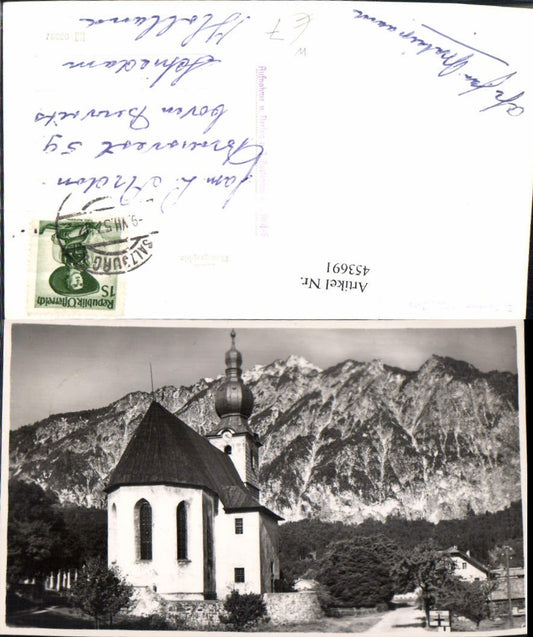 453691,St. Leonhard b. Salzburg Kirche m. Untersberg Bergkulisse