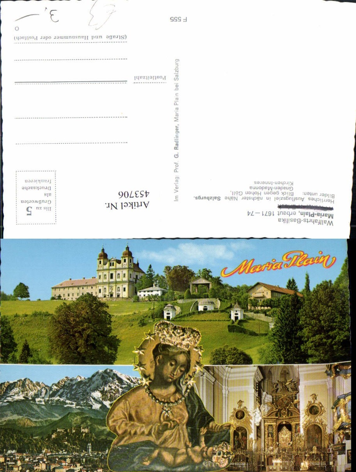 453706, Maria Plain near Salzburg, pilgrimage church, multi-image postcard