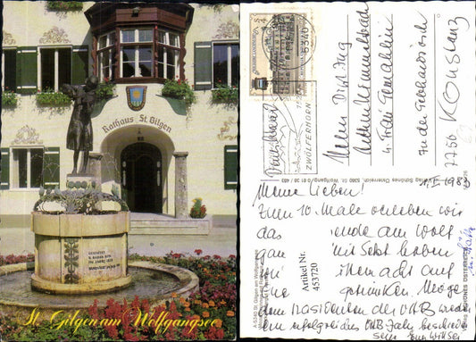 453720,St. Gilgen am Wolfgangsee Mozartbrunnen Brunnen Rathaus