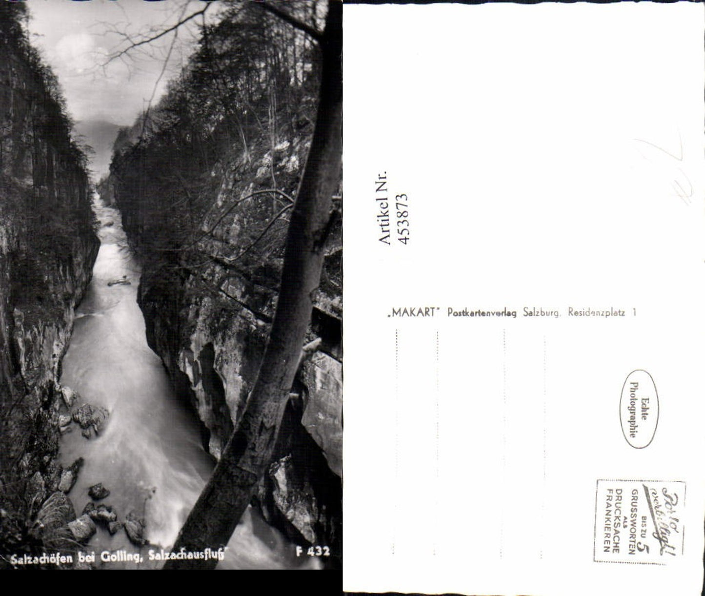 453873,Salzachöfen b. Golling Klamm Schlucht Ausfluss