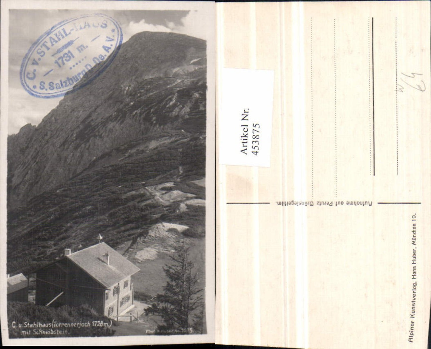 453875,Carl-von-Stahl-Haus Berghütte b. Golling m. Schneibstein