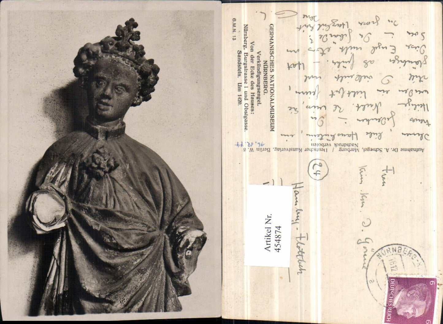 454874,Nürnberg Germanisches Nationalmuseum Verkündigungsengel Statue