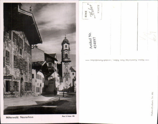 454897,Mittenwald Neunerhaus Kirche pub Foto H. Huber 486