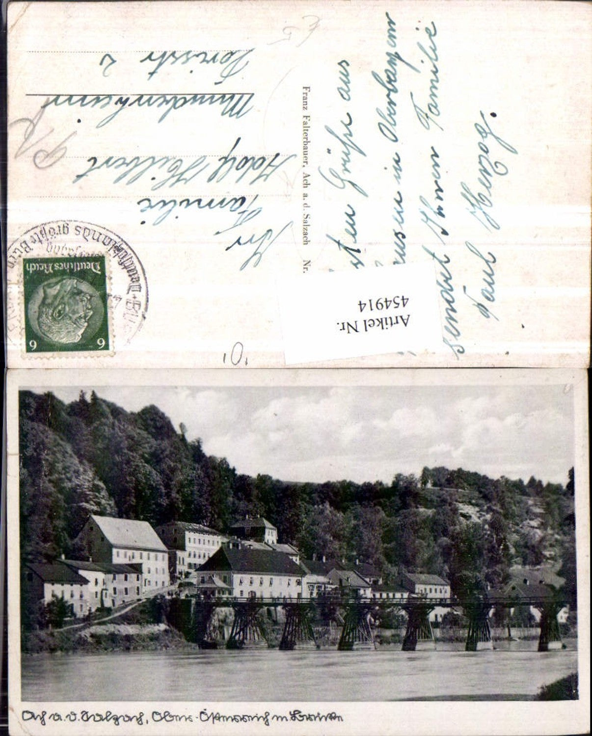 454914,Ach an d. Salzach Teilansicht Brücke