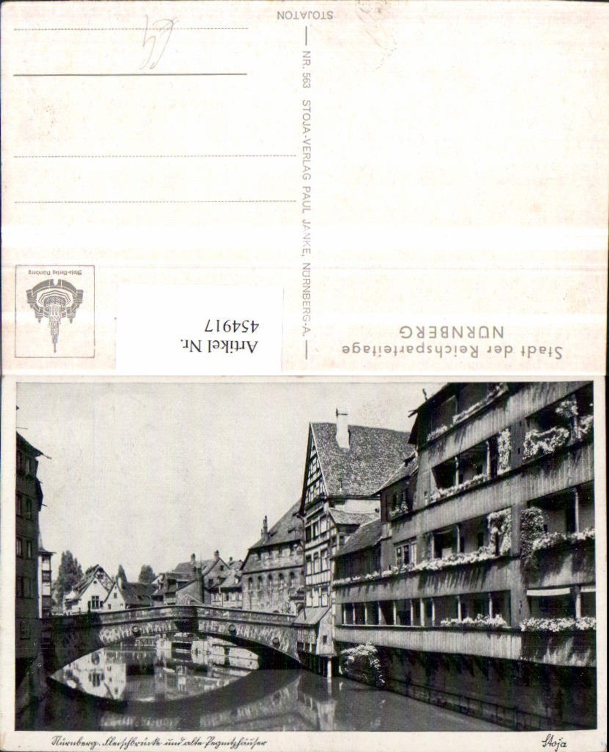454917, Nuremberg Fleischbrücke Bridge Pegnitzhausen River