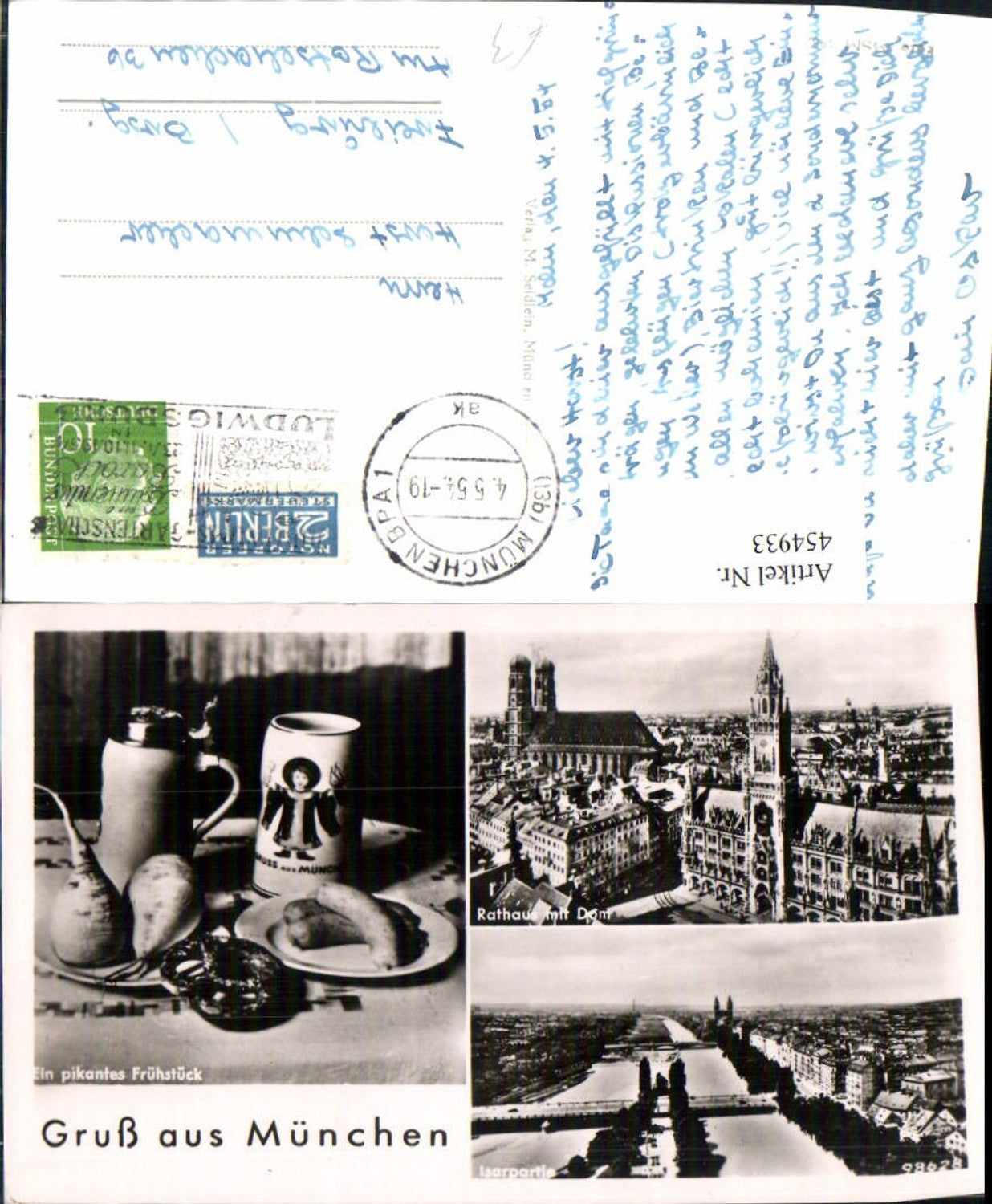 454933,München Rathaus Frauenkirche Frühstück Mehrbildkarte