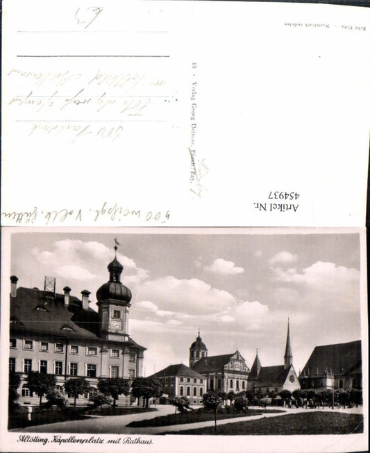 454937,Altötting Kapellenplatz m. Rathaus Kirche