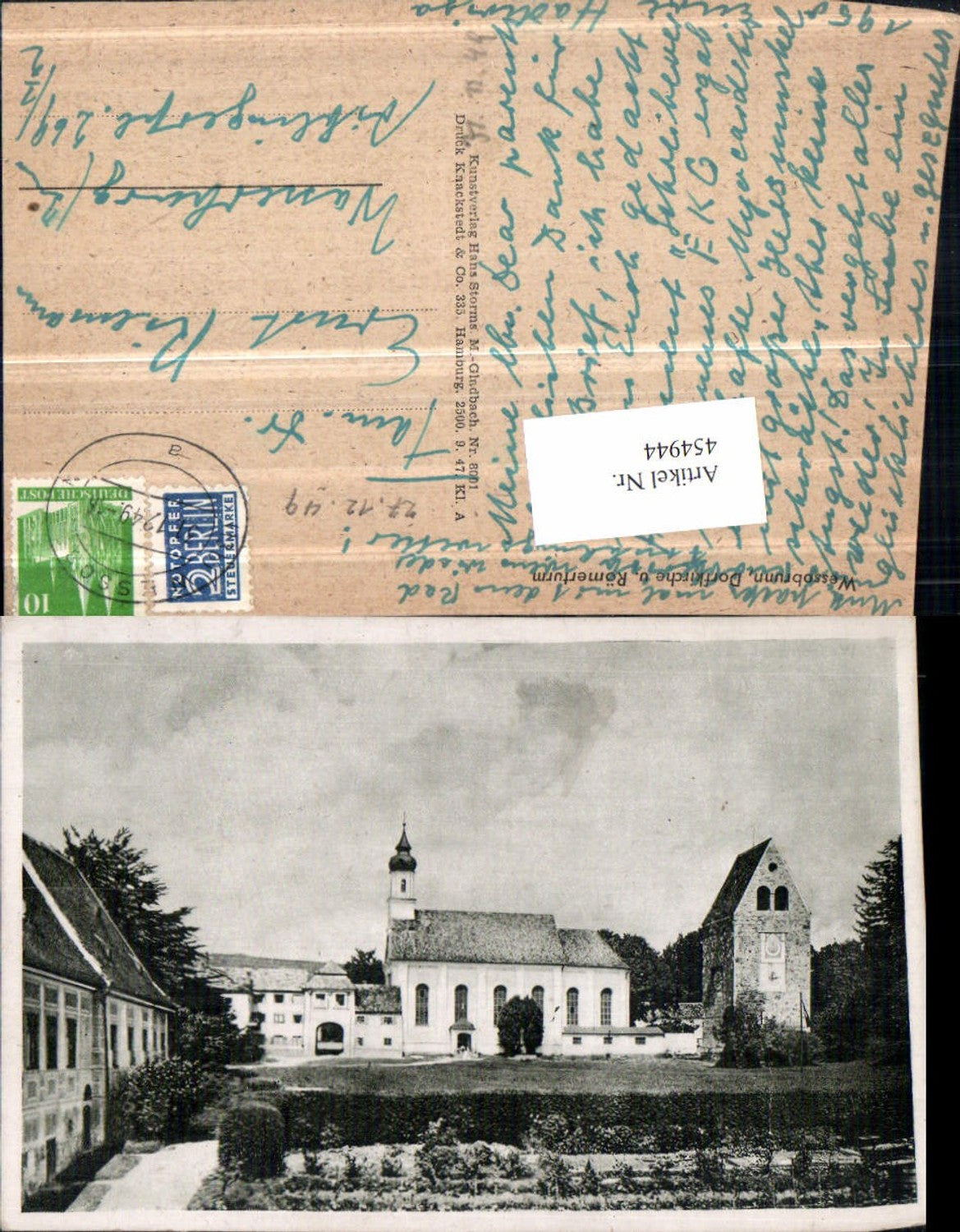 454944,Wessobrunn Dorfkirche Kirche u. Römerturm Turm