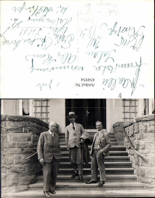 454954,Foto AK Bad Kissingen Rhön-Sanatorium Männer Stock Hut