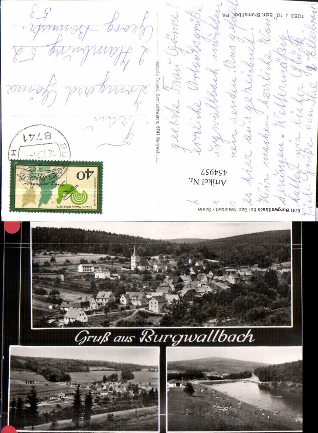 454957,Burgwallbach b. Bad Neustadt an d. Saale Totale Mehrbildkarte