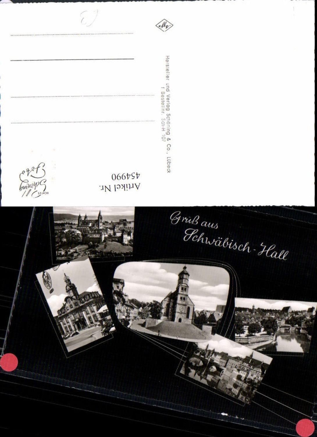 454990,Schwäbisch Hall Totale Kirche Rathaus Mehrbildkarte