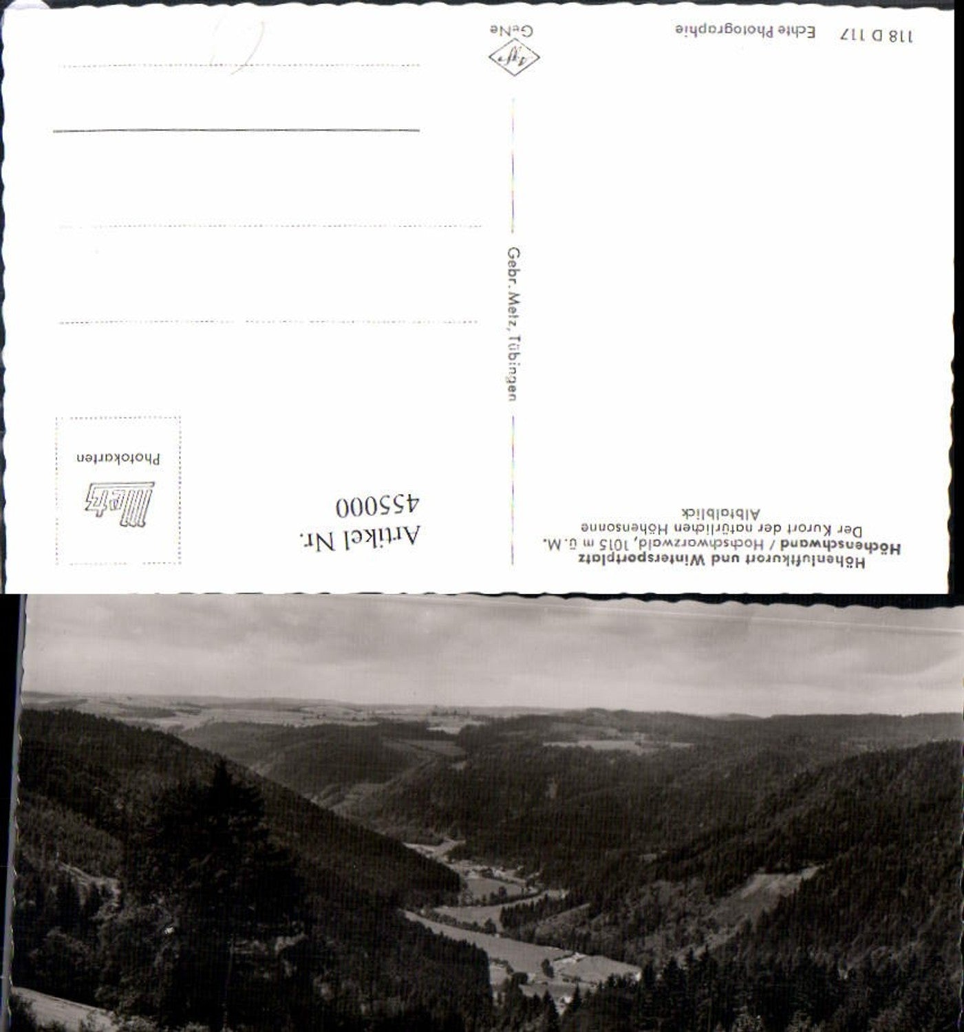 455000,Höchenschwand im Schwarzwald Albtalblick Ausblick