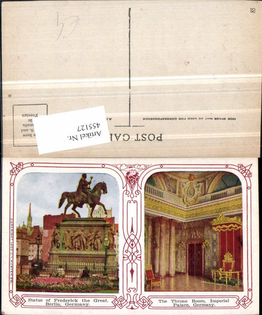 455127,Berlin Statue Frederick the Great Imperial Palace Throne Room Mehrbildkarte
