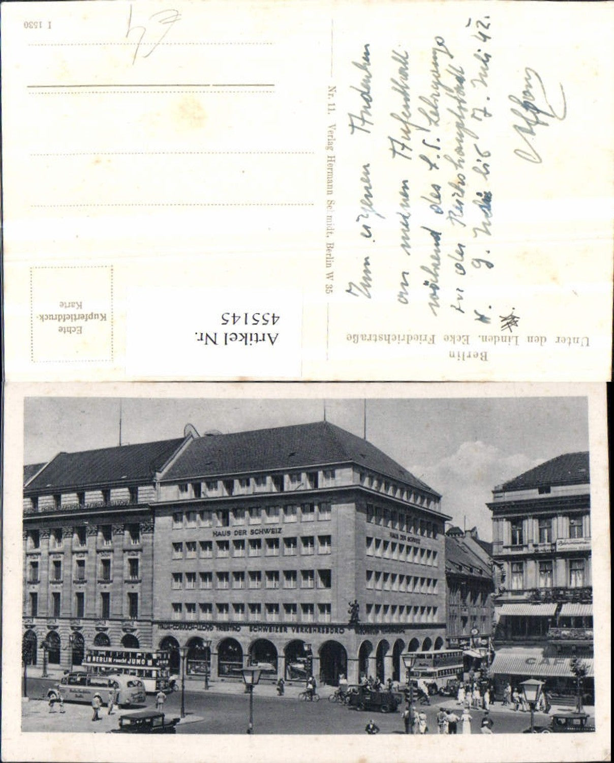 455145,Berlin Unter den Linden Ecke Friedrichstraße Haus der Schweiz