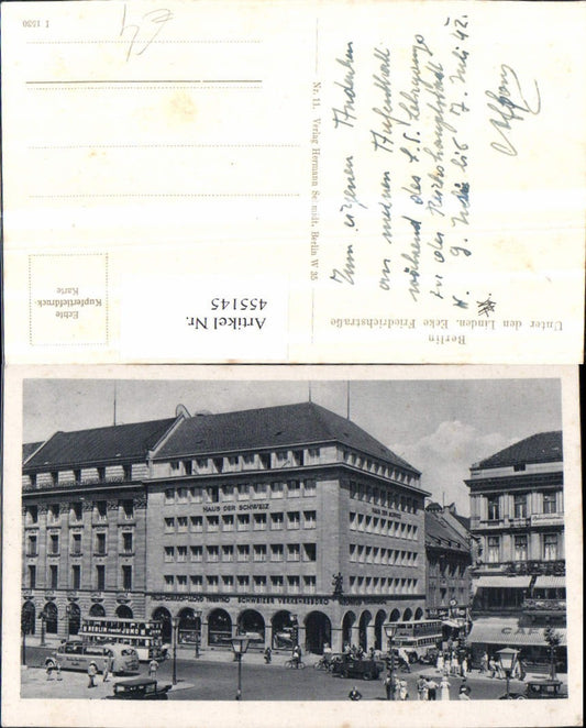 455145,Berlin Unter den Linden Ecke Friedrichstraße Haus der Schweiz