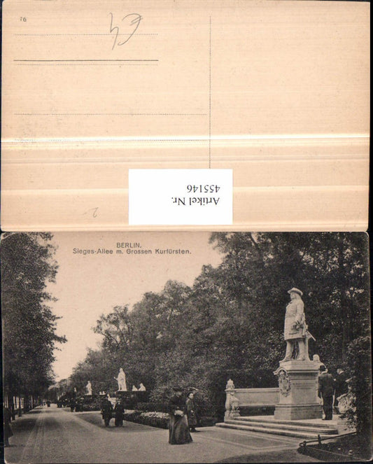455146,Berlin Sieges-Allee m. Großen Kurfürsten Statue