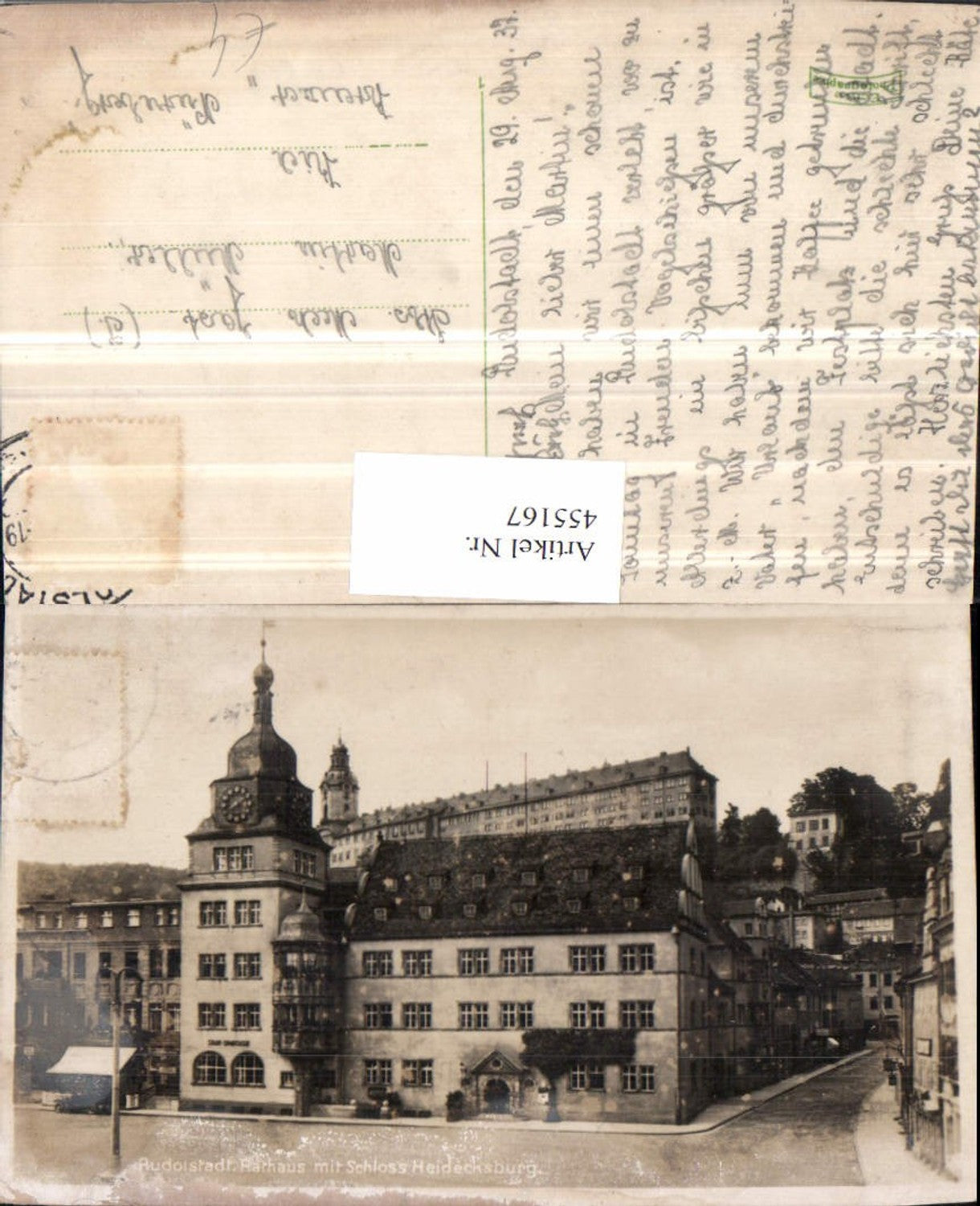 455167, Rudolstadt Town Hall with Heidecksburg Castle