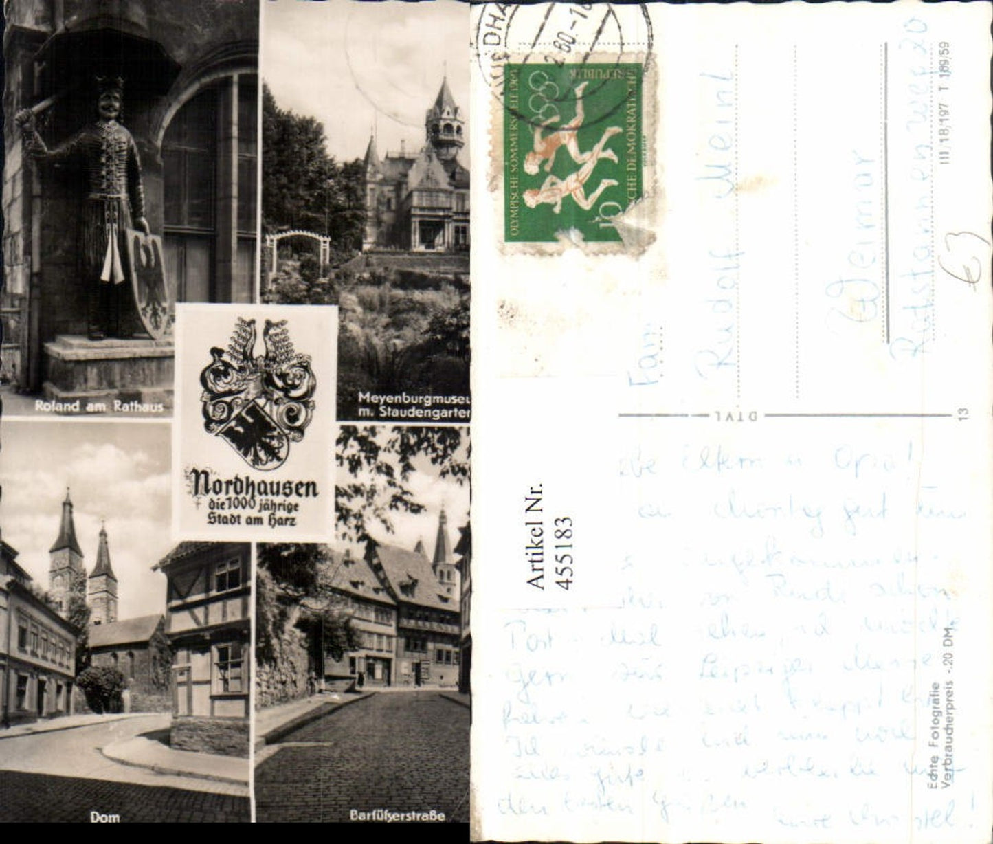 455183, Nordhausen Cathedral Roland Statue Museum Multi-image postcard
