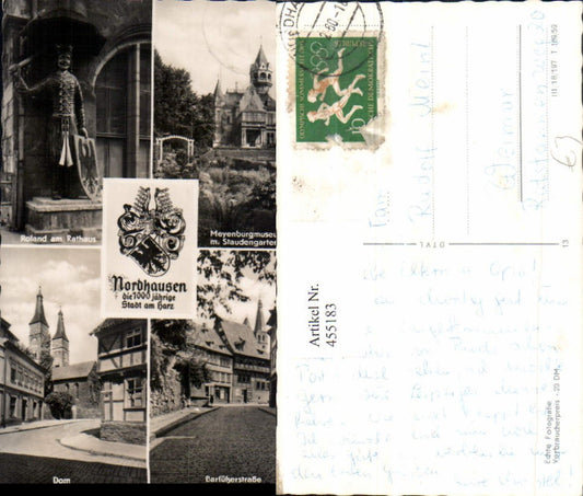 455183, Nordhausen Cathedral Roland Statue Museum Multi-image postcard