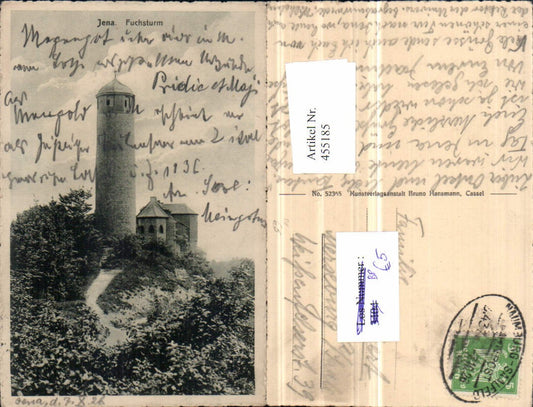 455185, Jena Fuchsturm Tower Railway Post Office Train 437 Naumburg – Saalfeld