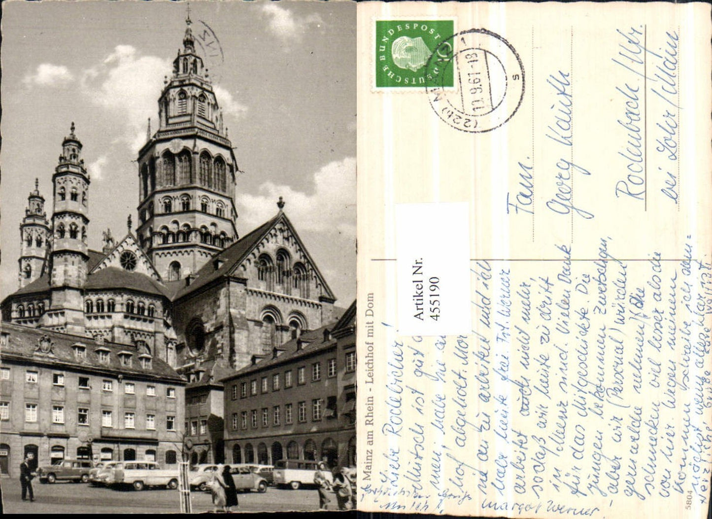 455190,Mainz am Rhein Leichhof m. Dom Kirche