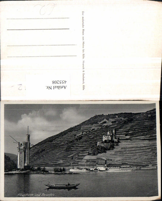455208,Mäuseturm Turm u. Burg Ehrenfels b. Bingen Dampfer Boot