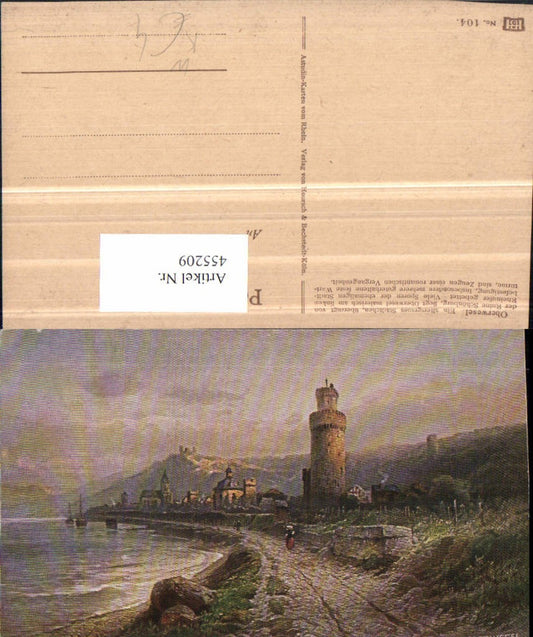 455209,Künstler AK N. Astudin Oberwesel Teilansicht Turm