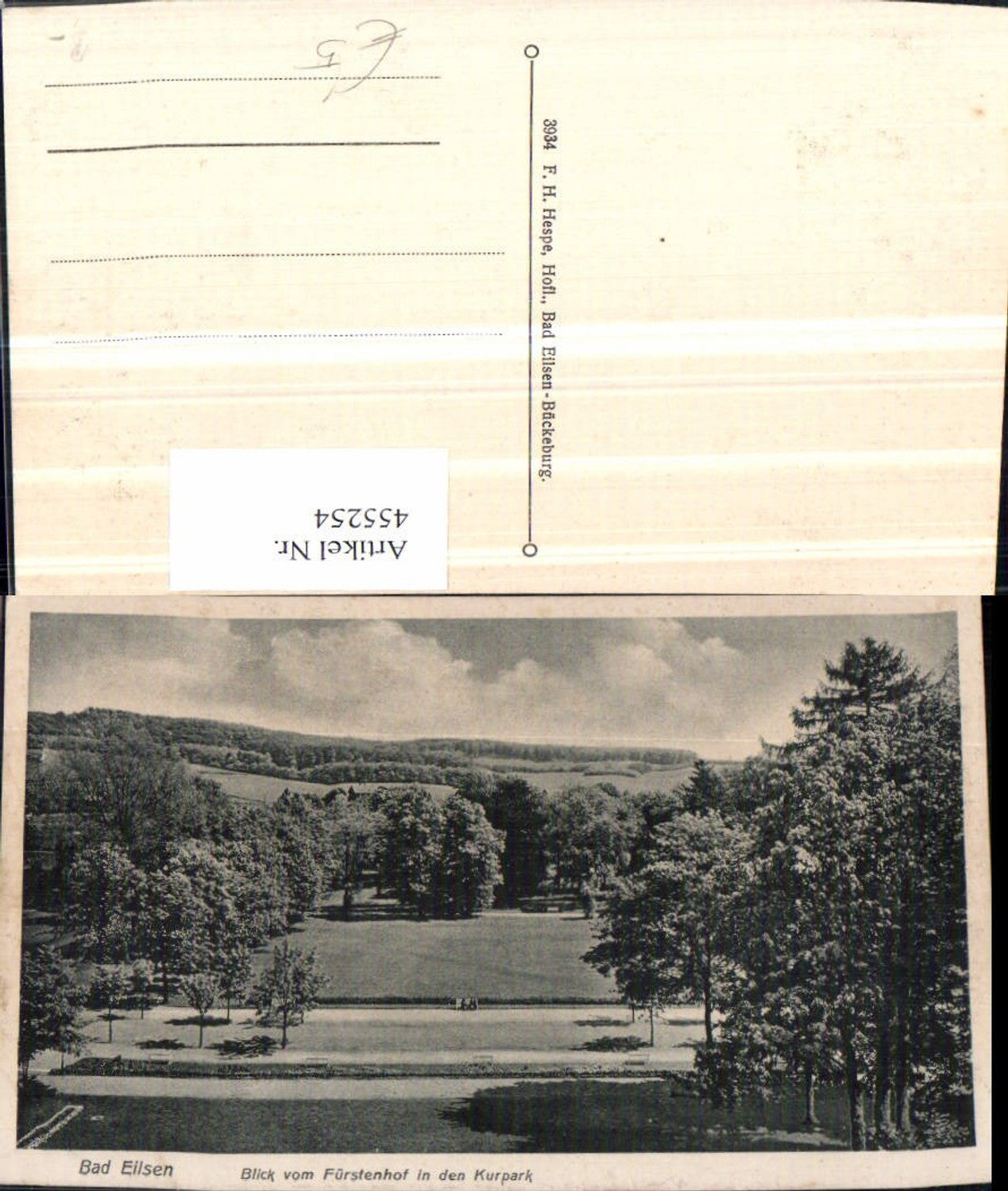 455254,Bad Eilsen Blick vom Fürstenhof in den Kurpark