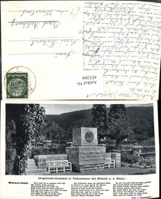 455266,Dingelstedt-Denkmal in Todenmann b. Rinteln an d. Weser Weserlied