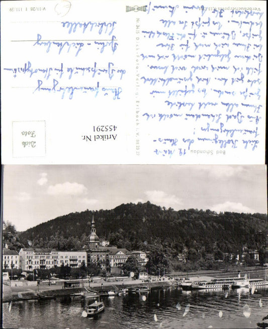 455291,Bad Schandau Teilansicht Dampfer Boote