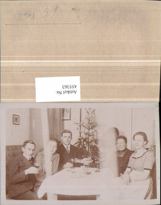 455363,Foto AK Weihnachten 1922 Weihnachtsbaum Tisch Personen
