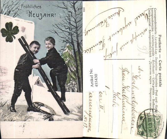 455430, New Year Chimney sweep Chimney sweep Ladder Clover