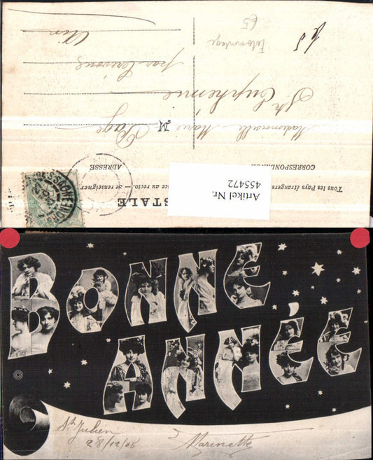 455472, New Year Letter Collage Photomontage Women Portraits