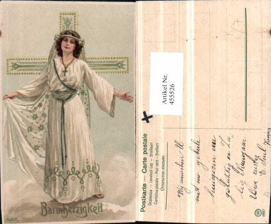 455526, embossing artist lithograph Mailick Mercy Woman Dress Cross