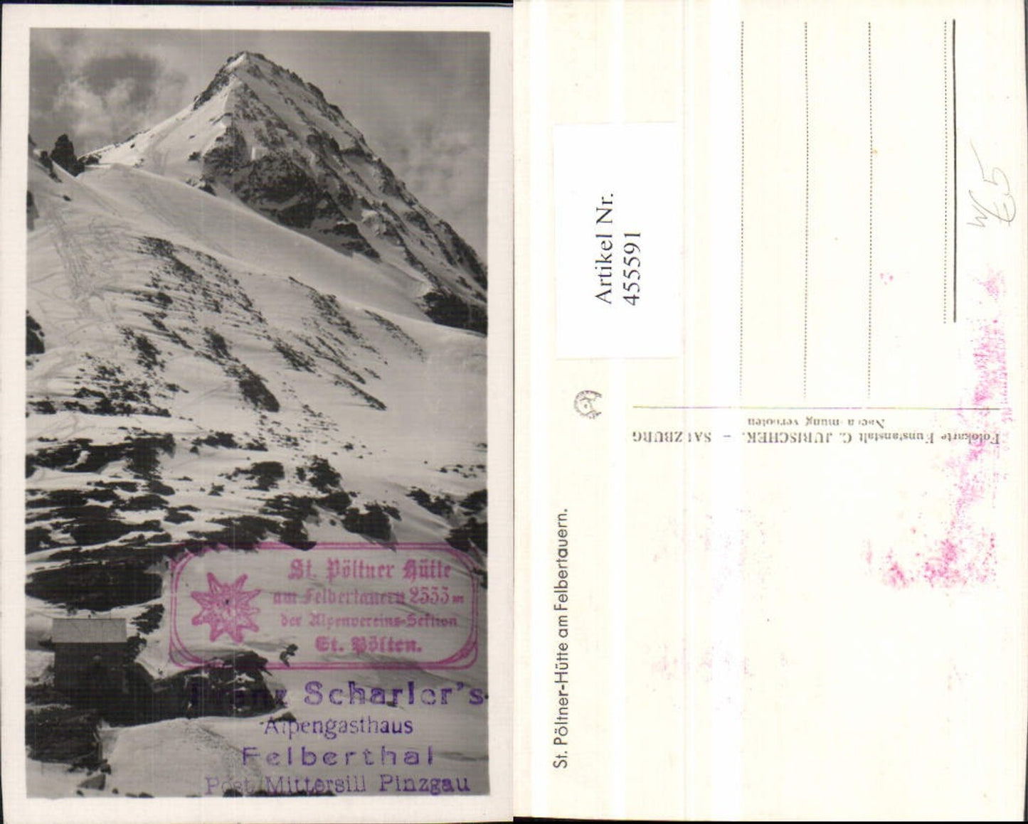 455591,St. Pöltner-Hütte Berghütte am Felbertauern b. Mittersill Bergkulisse