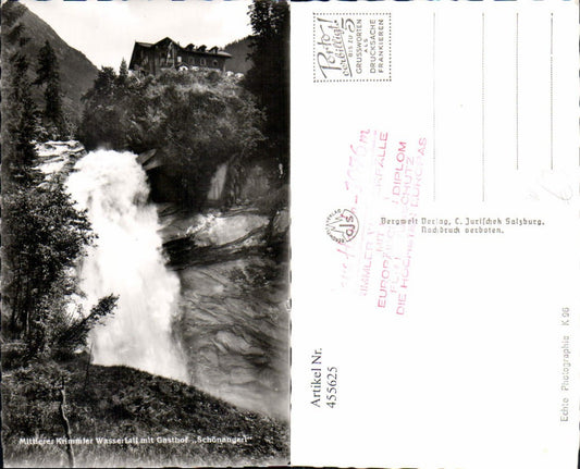 455625,Mittlerer Krimmler Wasserfall b. Krimml m. Gasthof Schönangerl