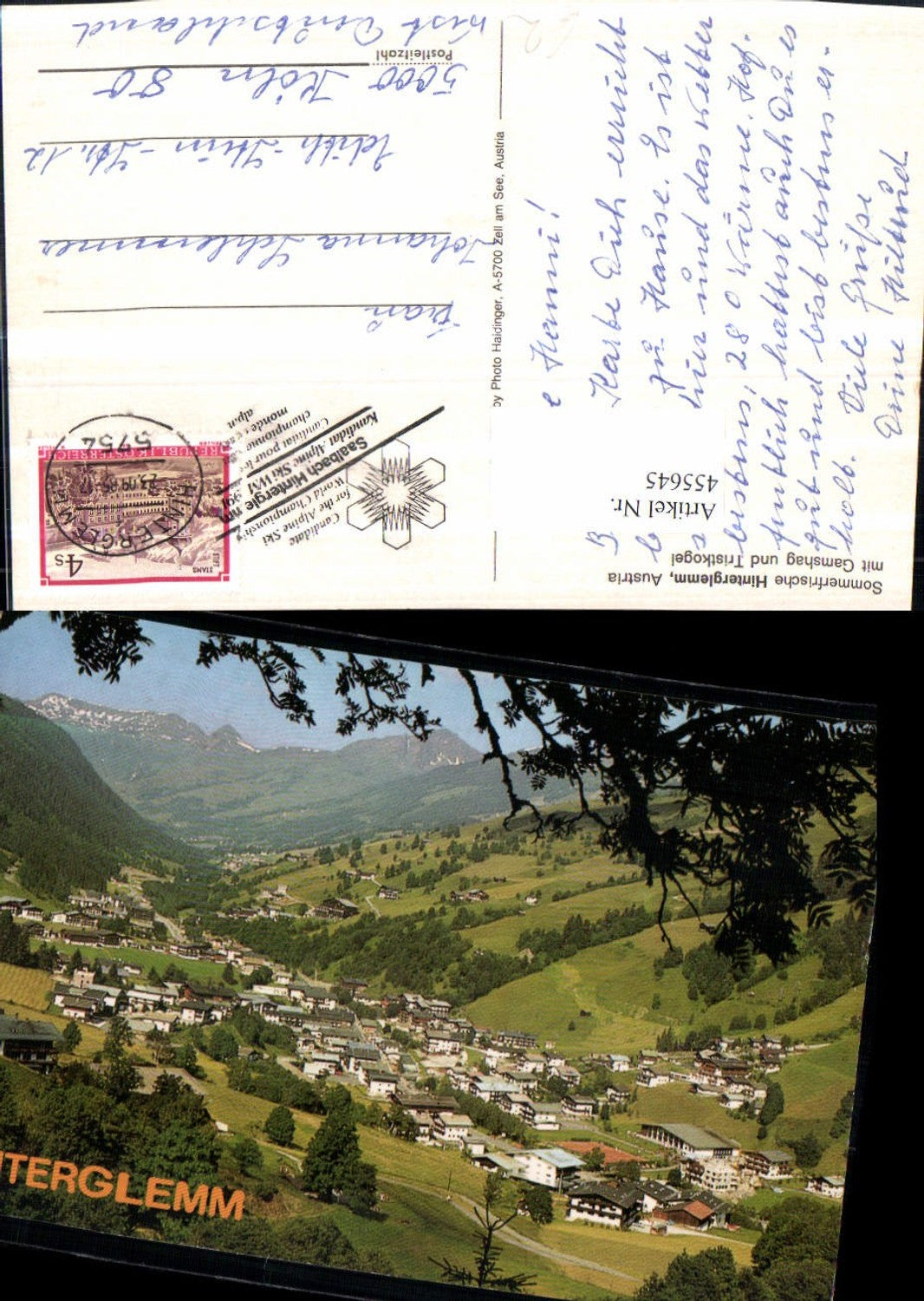 455645,Hinterglemm Totale m. Gamshag u. Tristkogel Bergkulisse