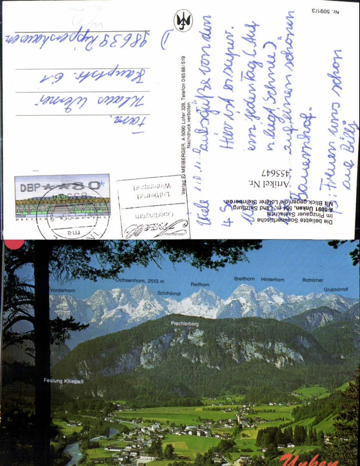 455647,Unken Totale geg. Loferer Steinberge Bergkulisse