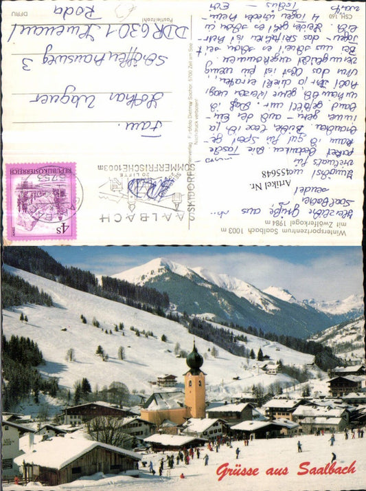 455648,Saalbach Totale m. Zwölferkogel Bergkulisse Winterbild