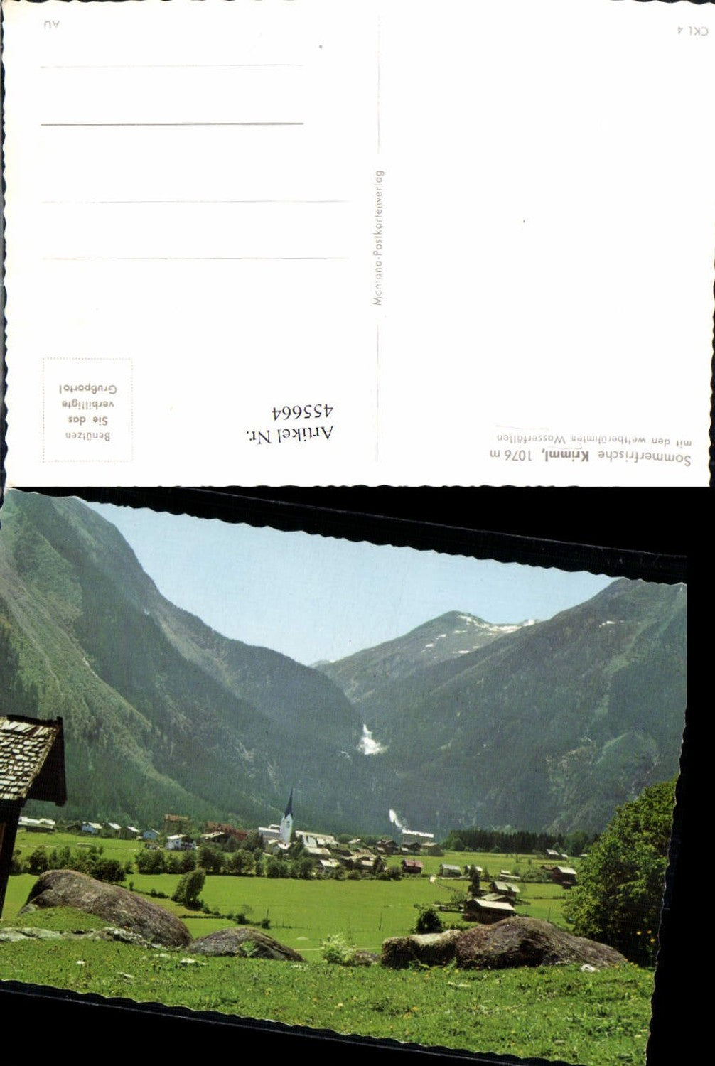 455664,Krimml Totale mit den Wasserfällen Bergkulisse