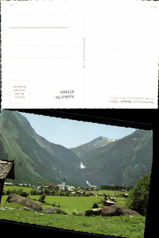 455664,Krimml Totale mit den Wasserfällen Bergkulisse