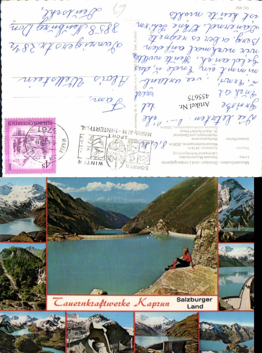 455675,Kaprun Tauernkraftwerk Talsperre Stausee Denkmal Mehrbildkarte