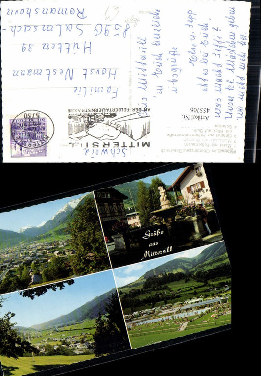 455706,Mittersill Totale Freibad Brunnen Mehrbildkarte