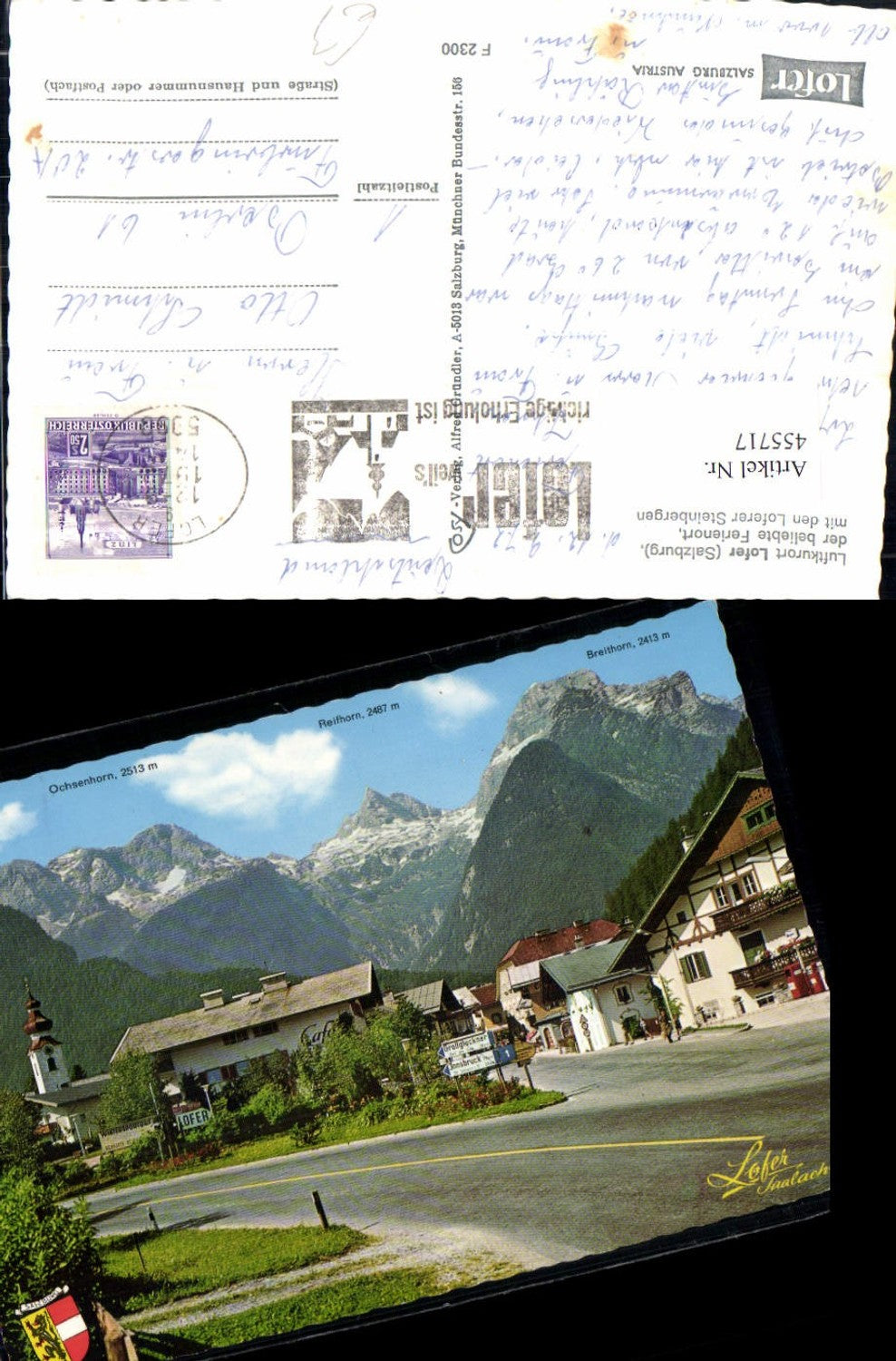 455717,Lofer Teilansicht m. Steinbergen Bergkulisse