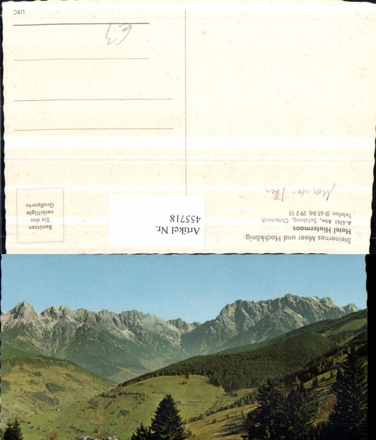 455718,Alm am Steinernen Meer Hotel Hintermoos Bergkulisse