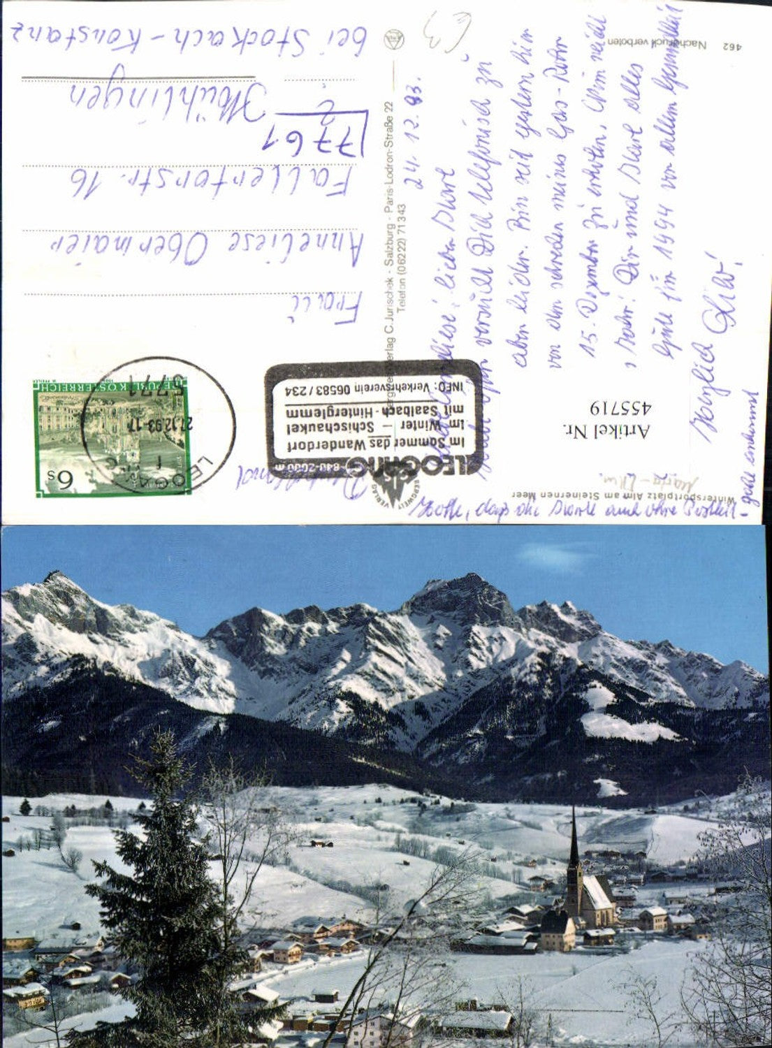 455719,Alm am Steinernen Meer Totale Bergkulisse Winterbild